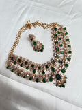 NS30032 2 steps emerald uncuts Neckset