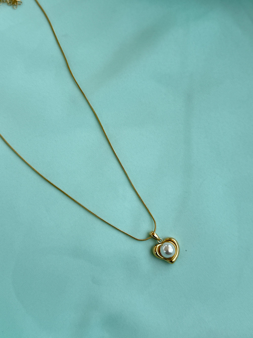 DC106 anti tarnish heart pearl 18inches adjustable Daily Wear chains