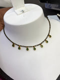 Bb462 green drops black beads 18inches