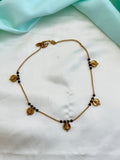 BB119 18 inches single line Lakshmi Devi crystal Black Beads