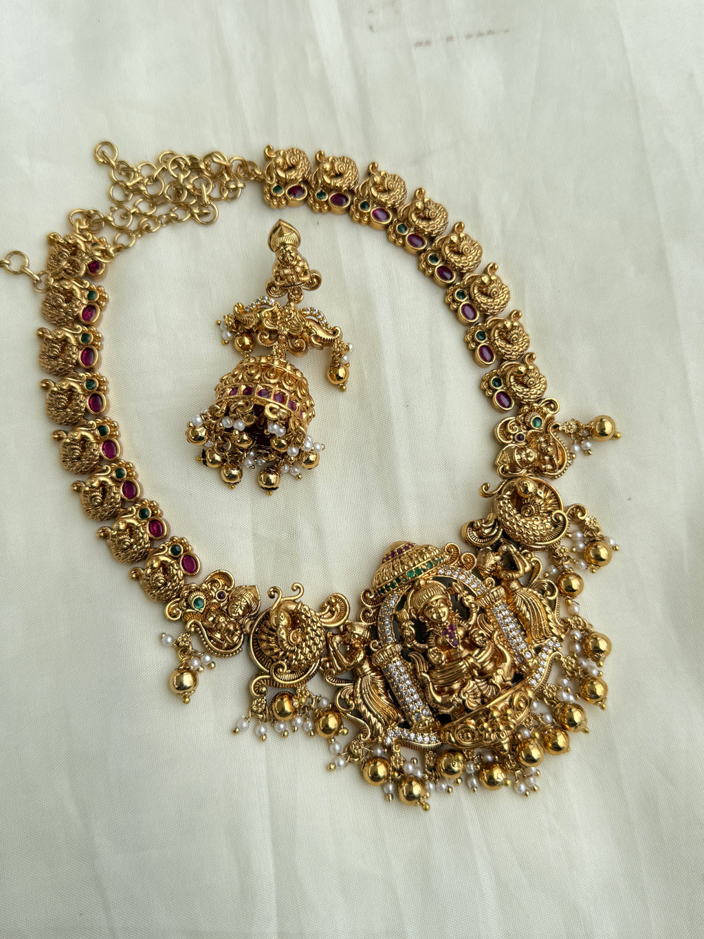Ns289 nakshi lakshmi devi peacock neckset
