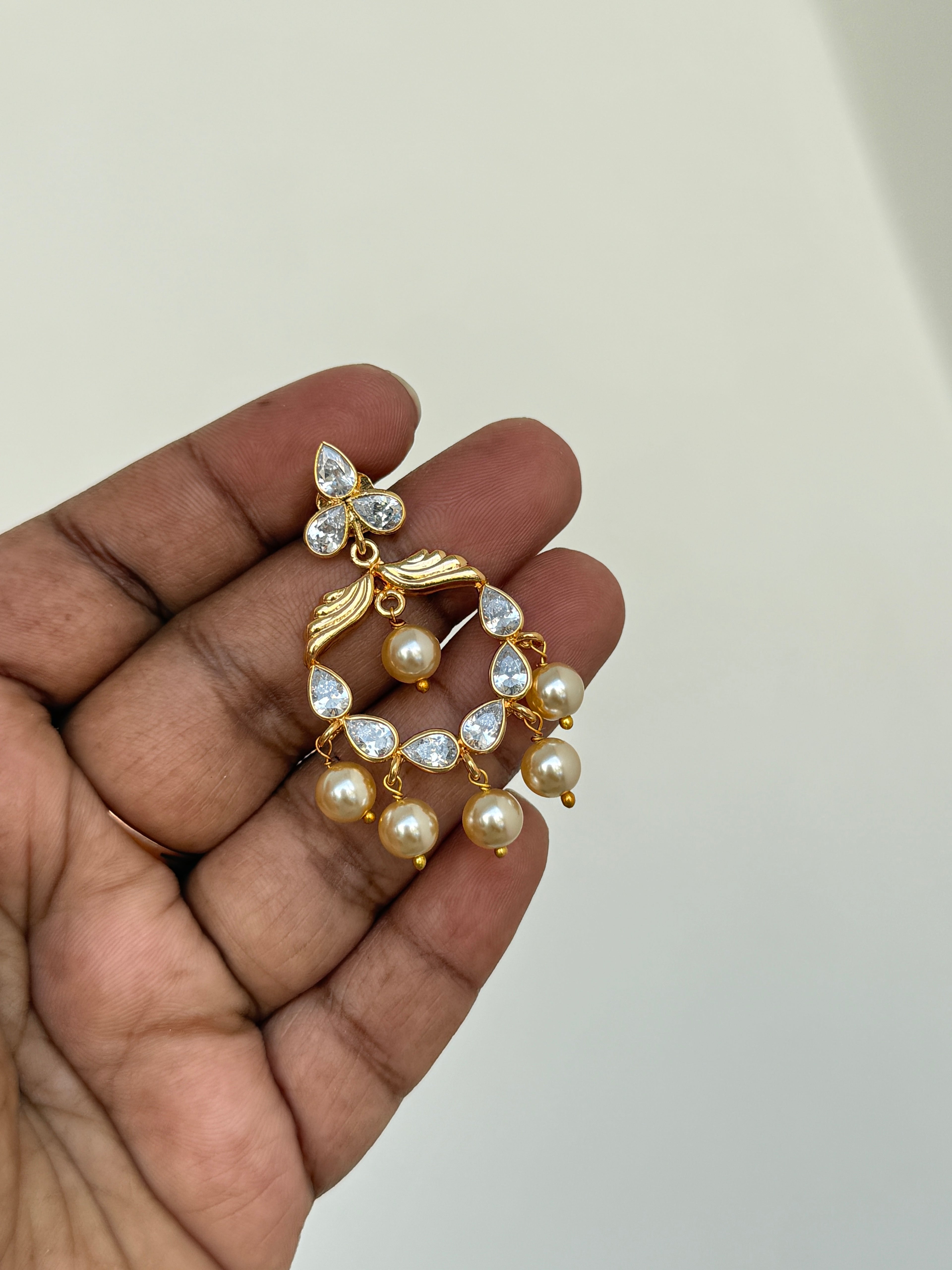 Er152 uncuts chandbali earrings with Bombay screw