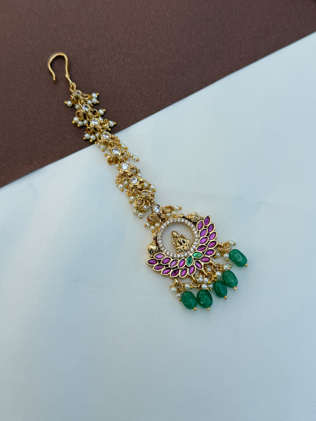 Tk721 Lakshmi devi jadau kundan tikka