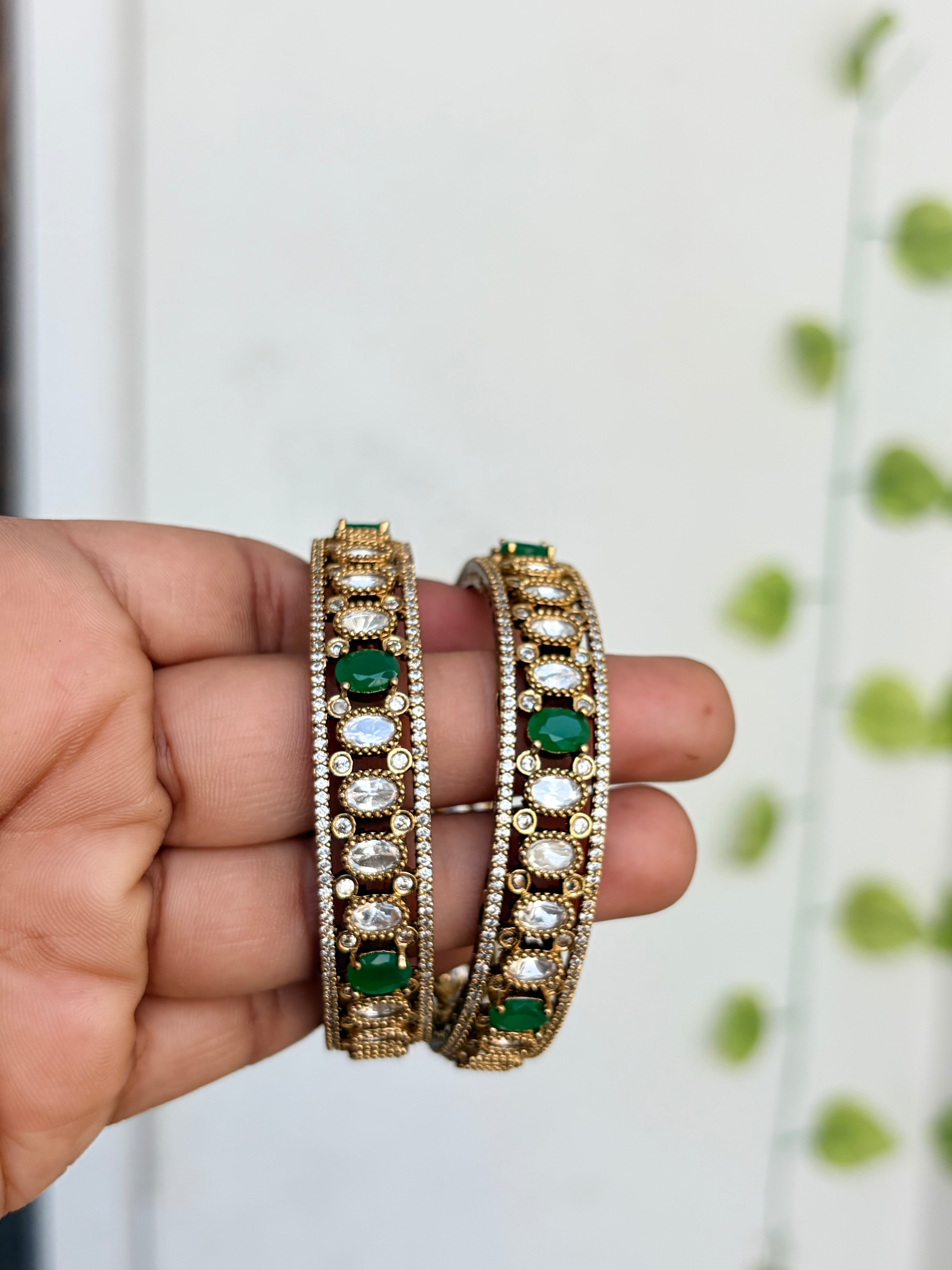 Unique Multi stone party wear bangles sb663