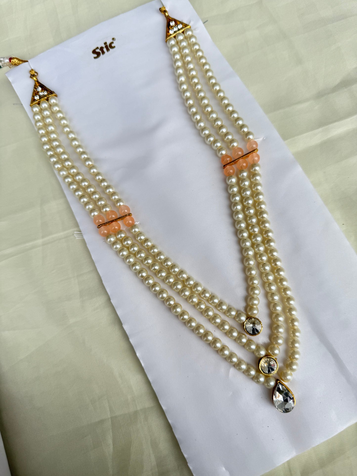 Bb236 3 layers long pearl chain