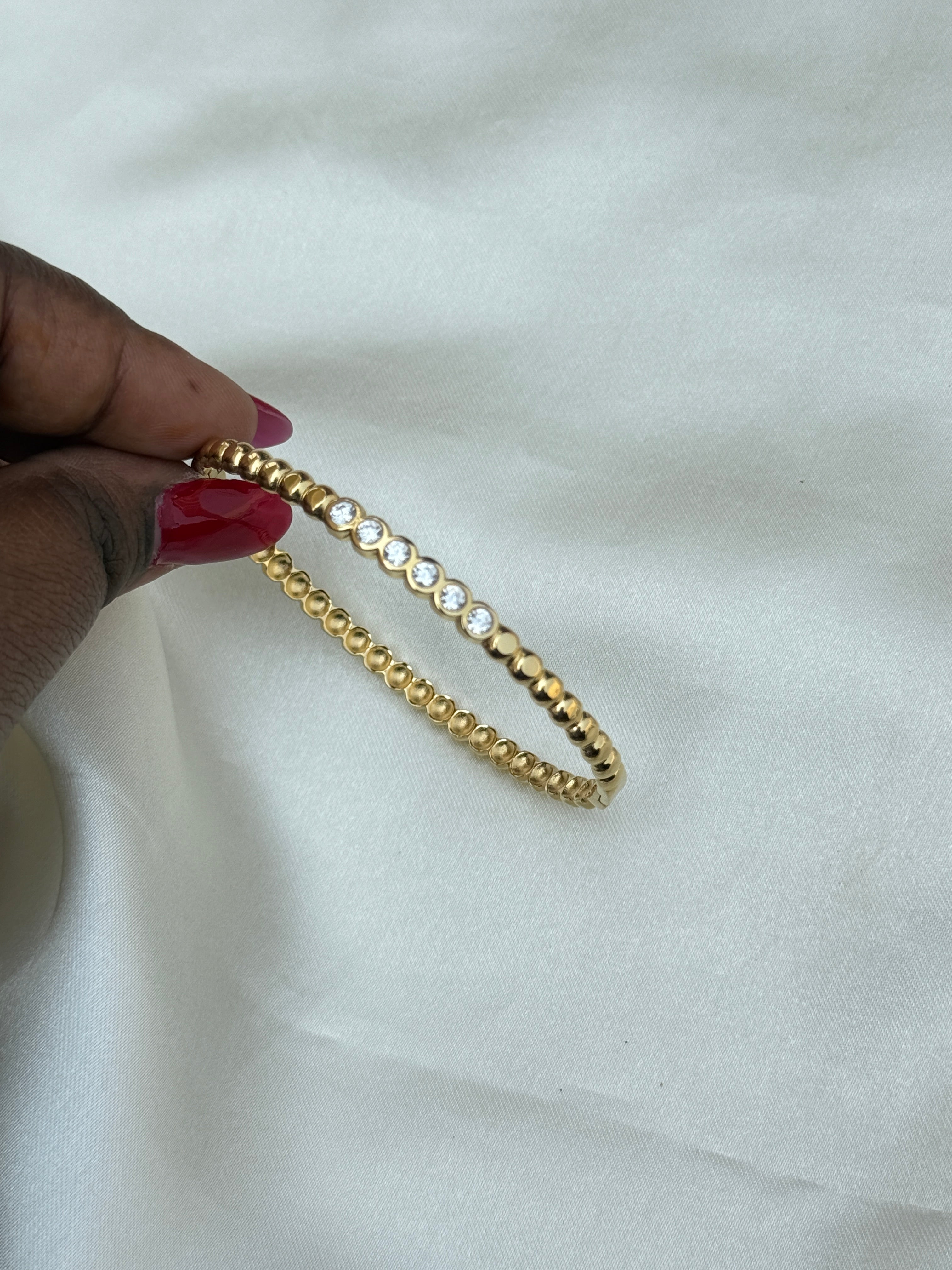 Ab065 anti tarnish 6 stones openable kada bracelet