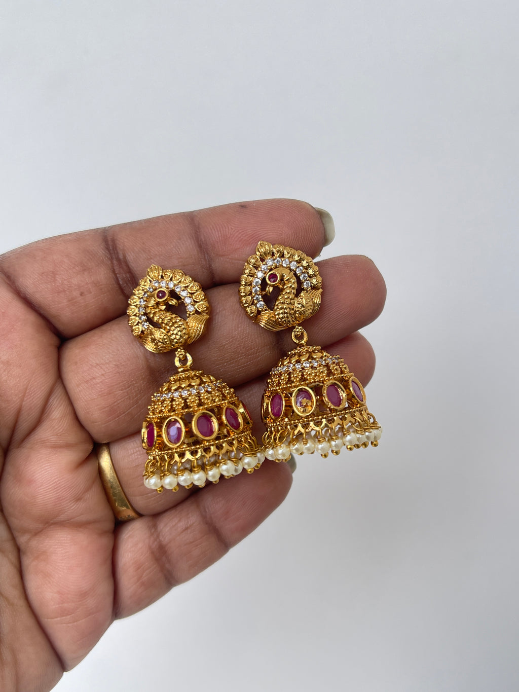 Peacock butta earrings
