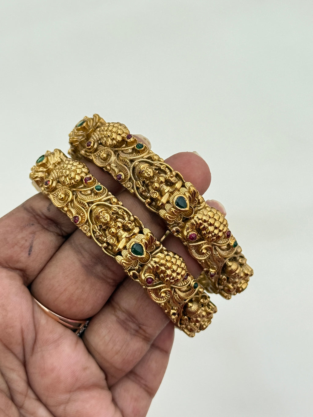 Sb155 Lakshmi devi peacock nakshi multi colour bangles