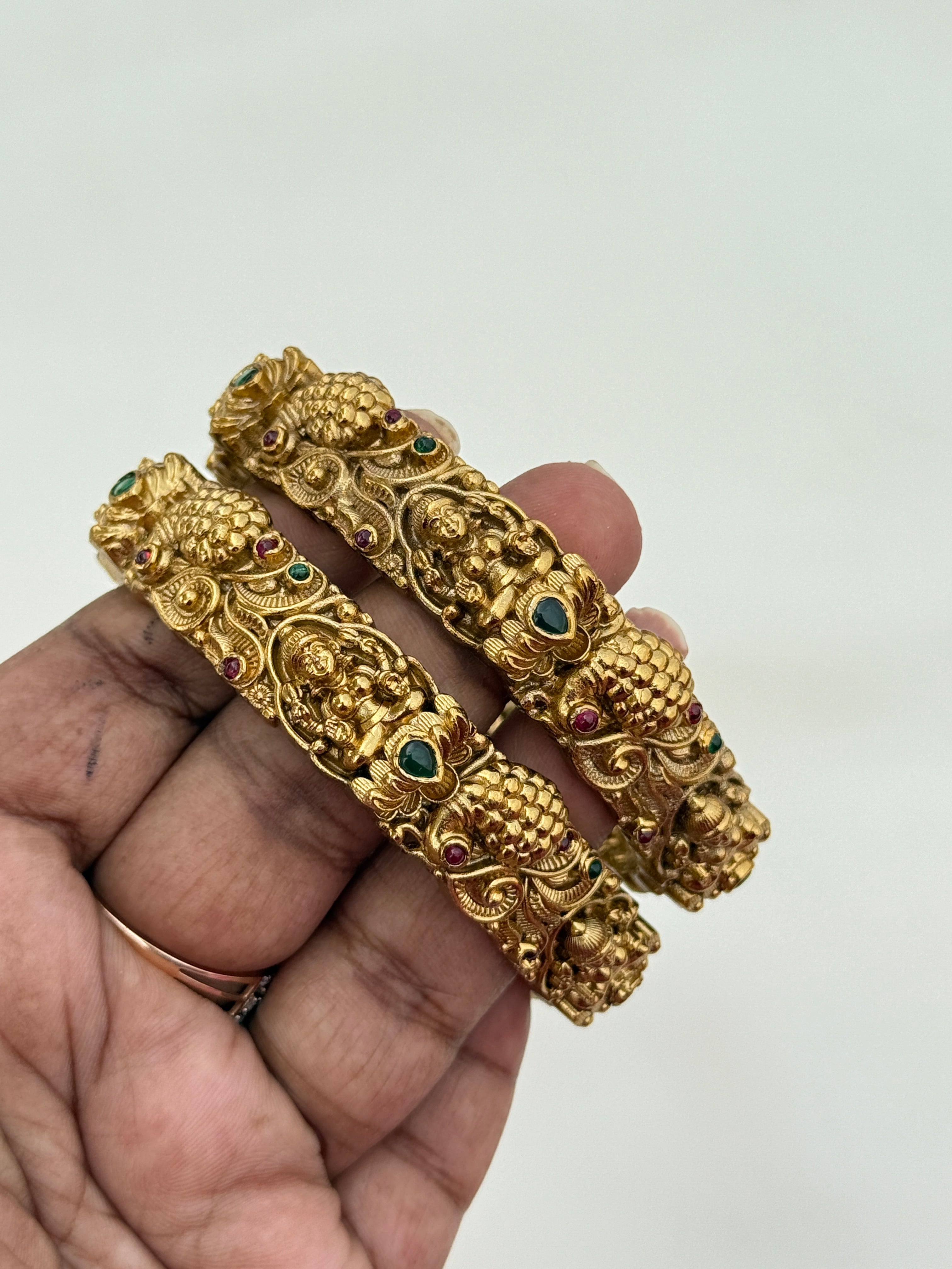 Sb155 Lakshmi devi peacock nakshi multi colour bangles