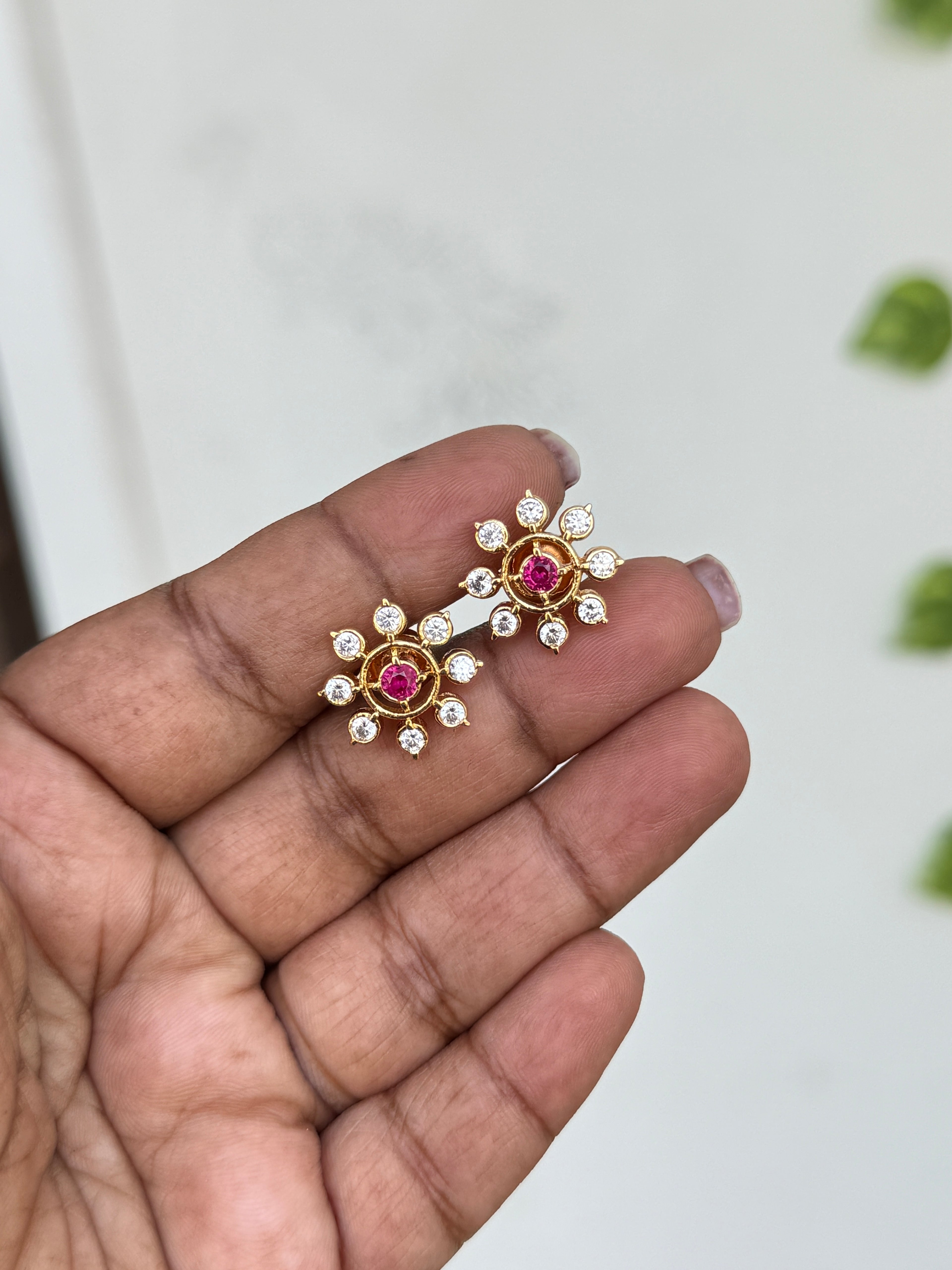 Ph091 9 stone panchaloham studs
