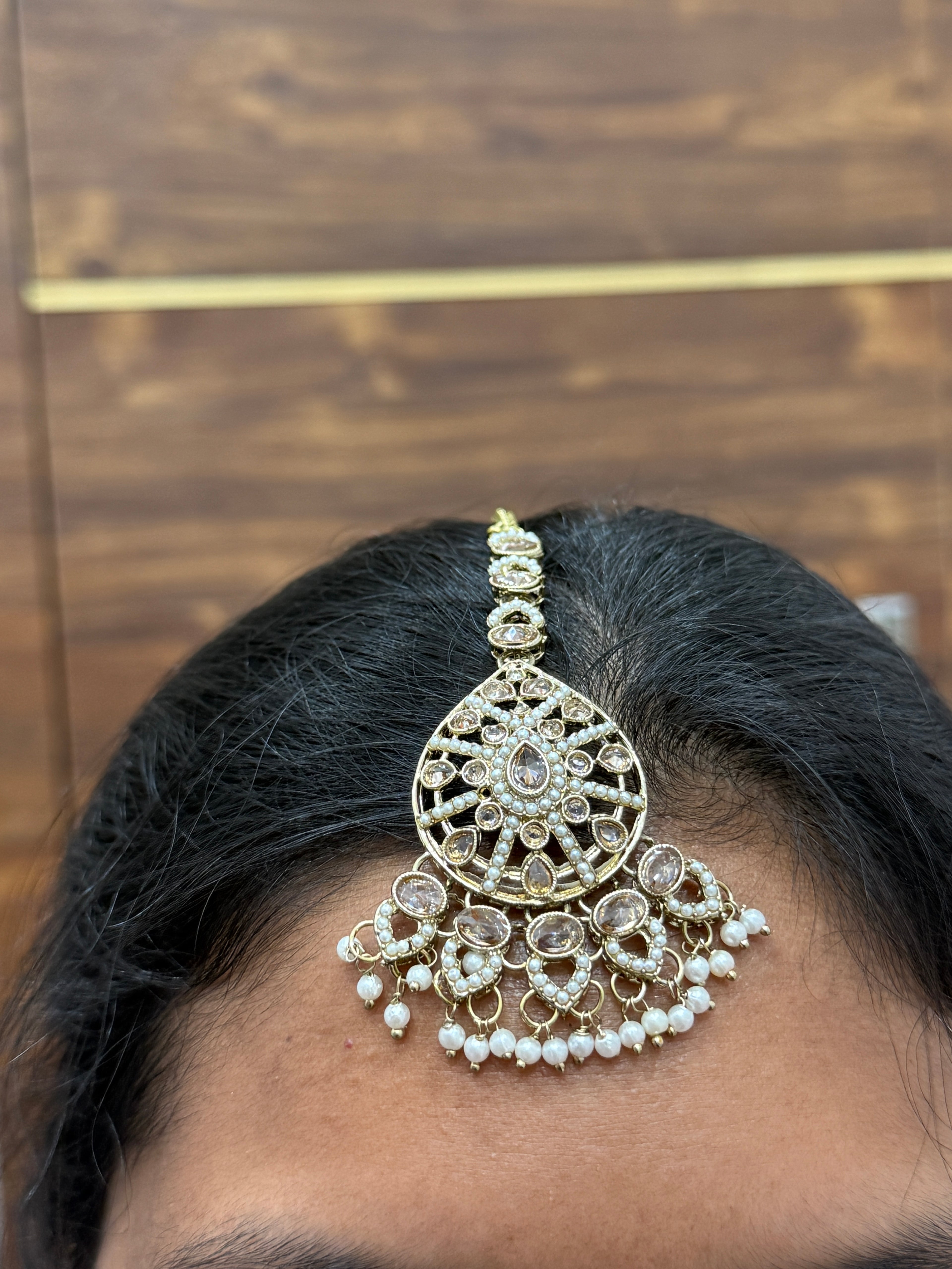 Mn009 Meenakari butta Earrings with tikka (big size)