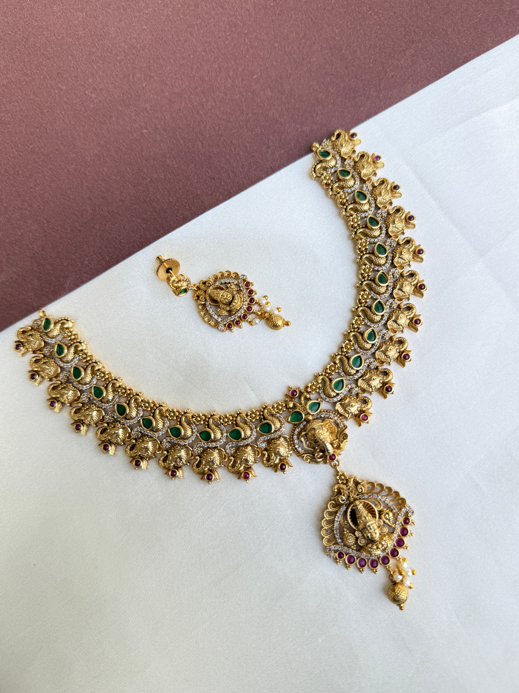 Ns394 lord Venkateswara elephant neckset