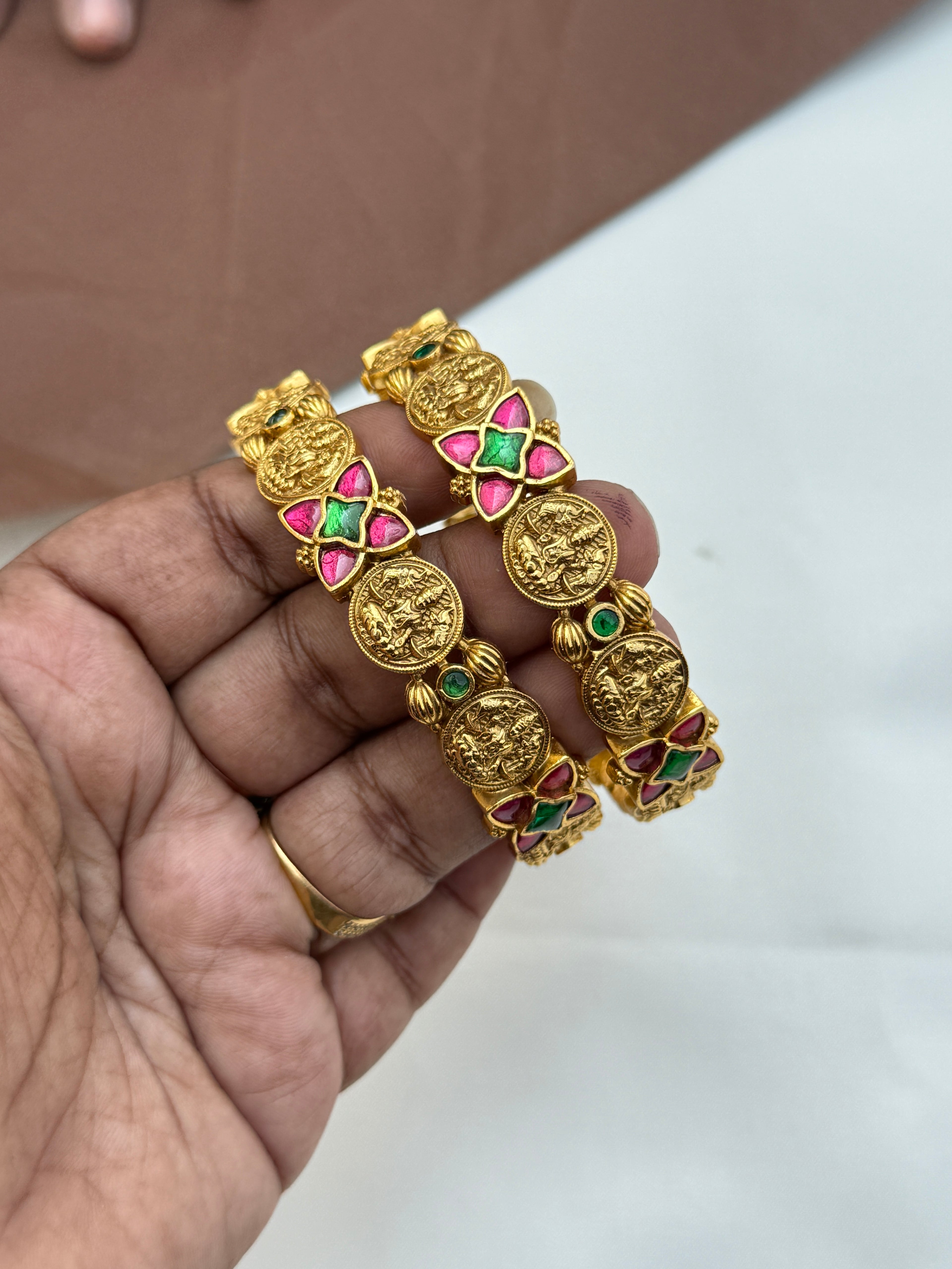 Sb614 jadau kundan lakshmi devi bangles