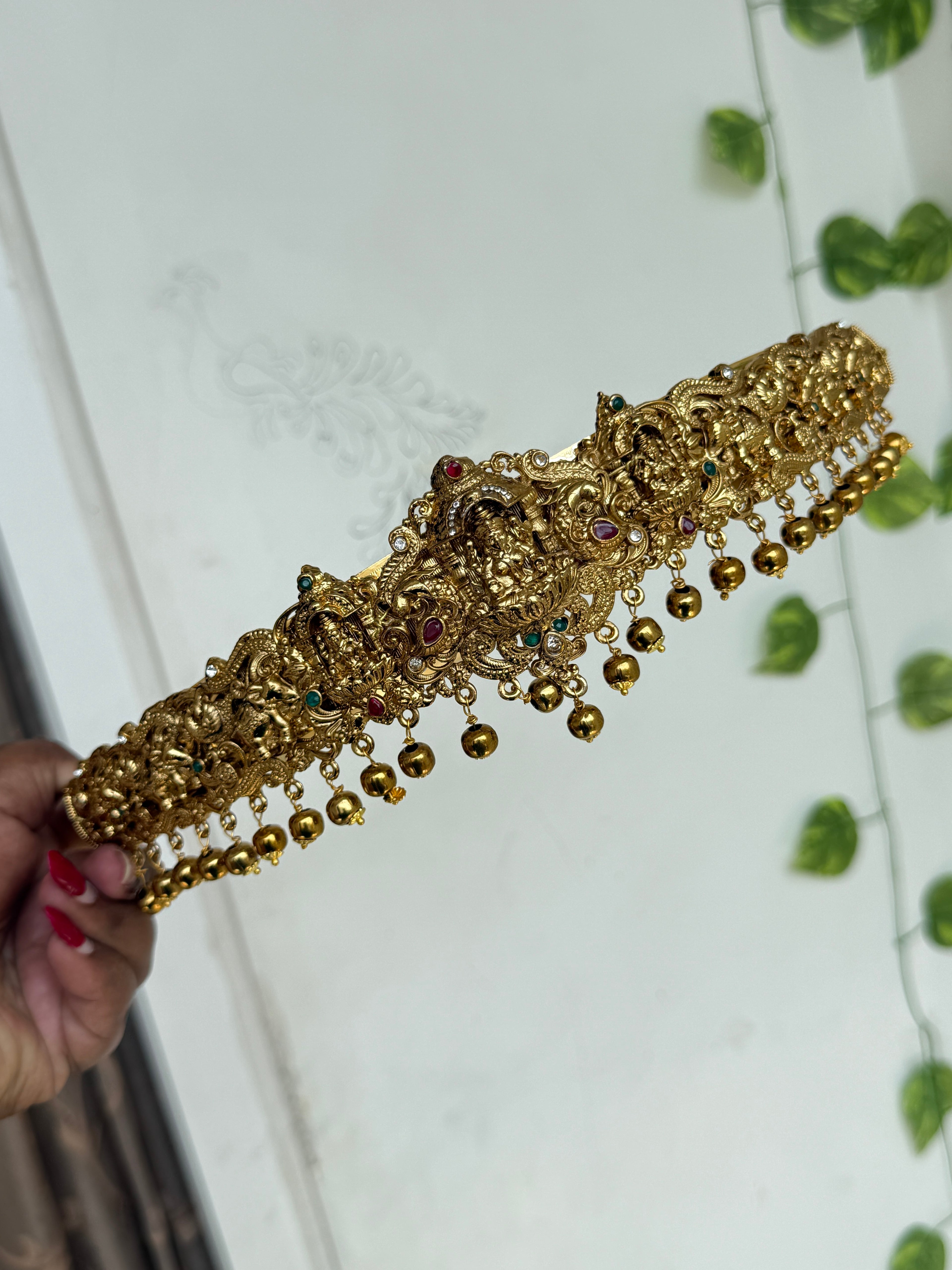 Hb678 Lakshmi Devi with gold balls multi adults hipbelt