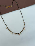 BB067 18inches single line short flower Black Beads