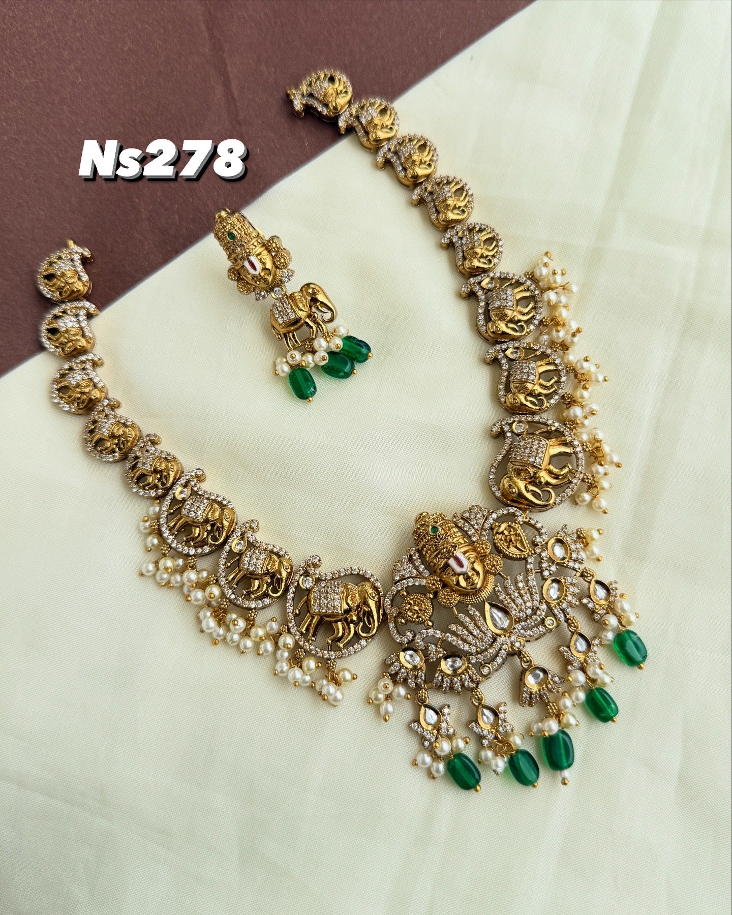 Ns278 lord Venkateswara elephant short neckset