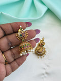 ER246 kemp peacock butta earrings