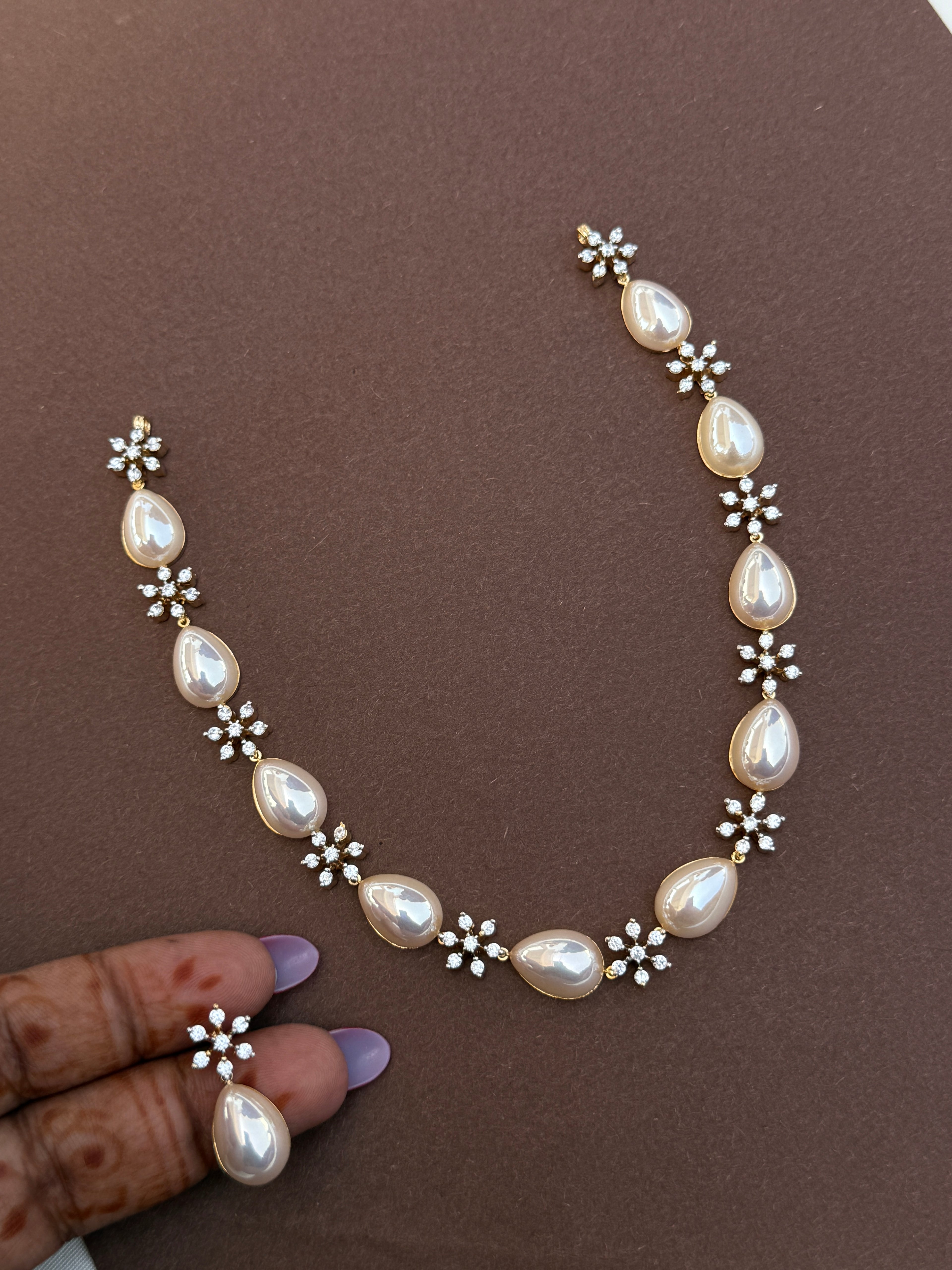 Ns743 pearl stone  short neckset suits for kids and adults
