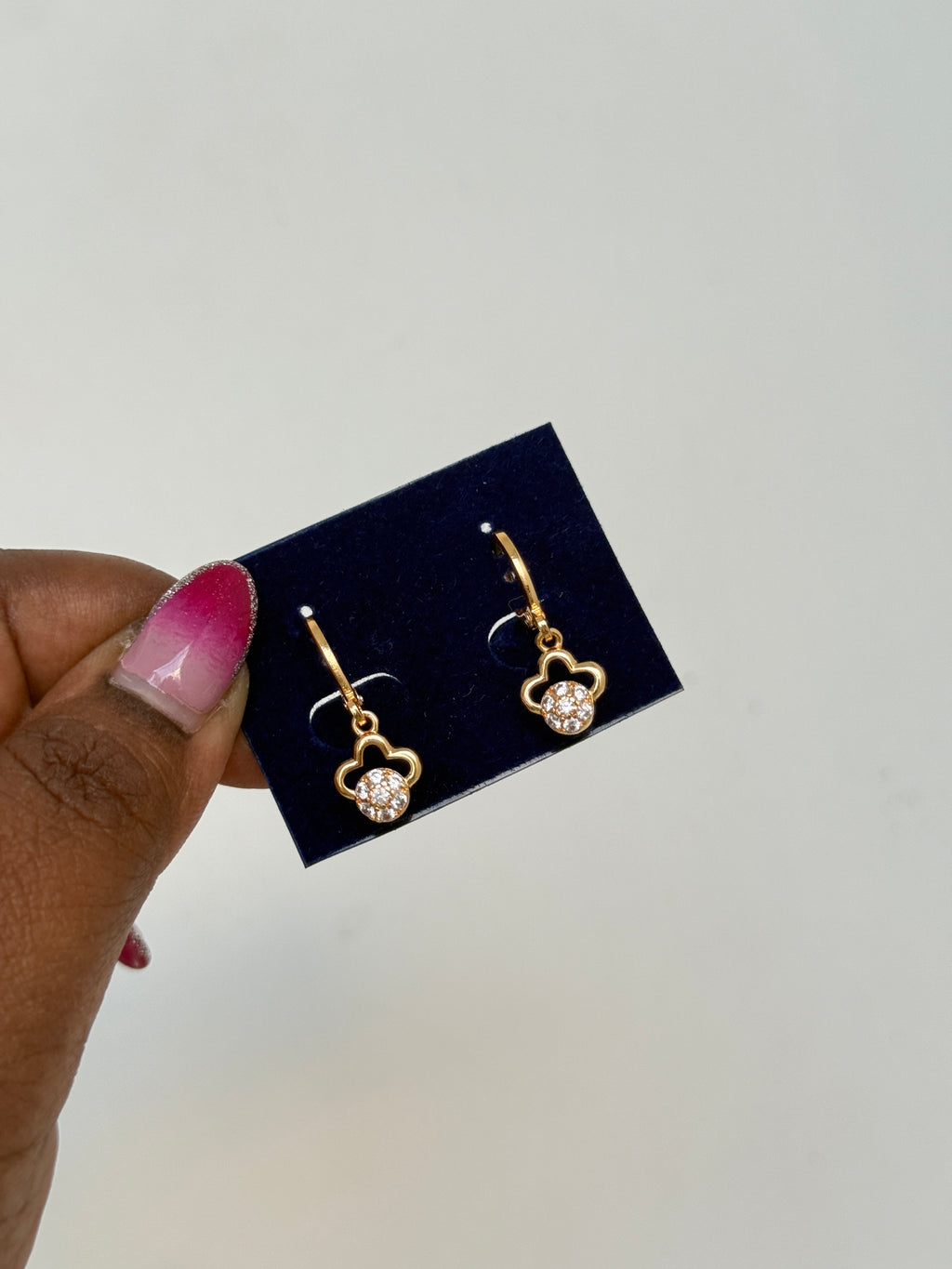 Ls005 round stone locksystem earrings