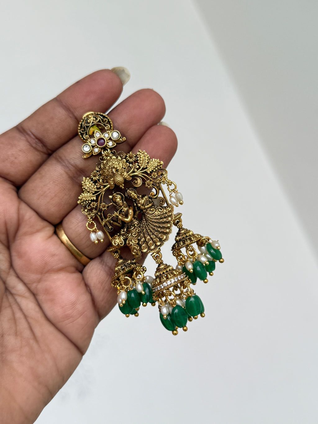 Er135 nakshi radha krishna big size earring