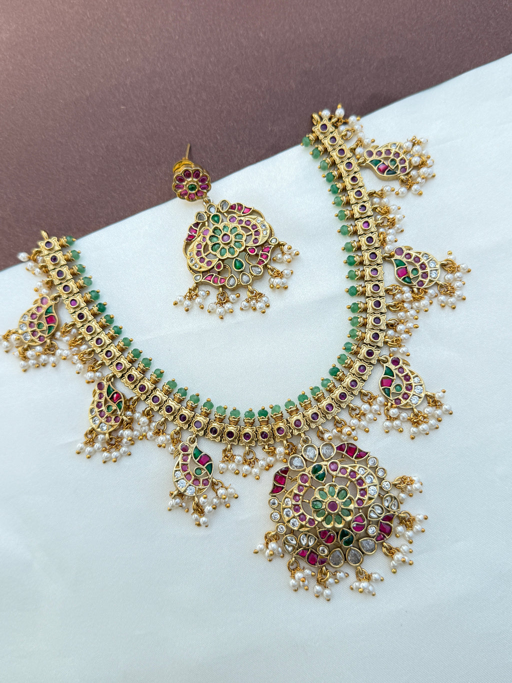 Ns572 jadau Kundan guttapusalu neckset