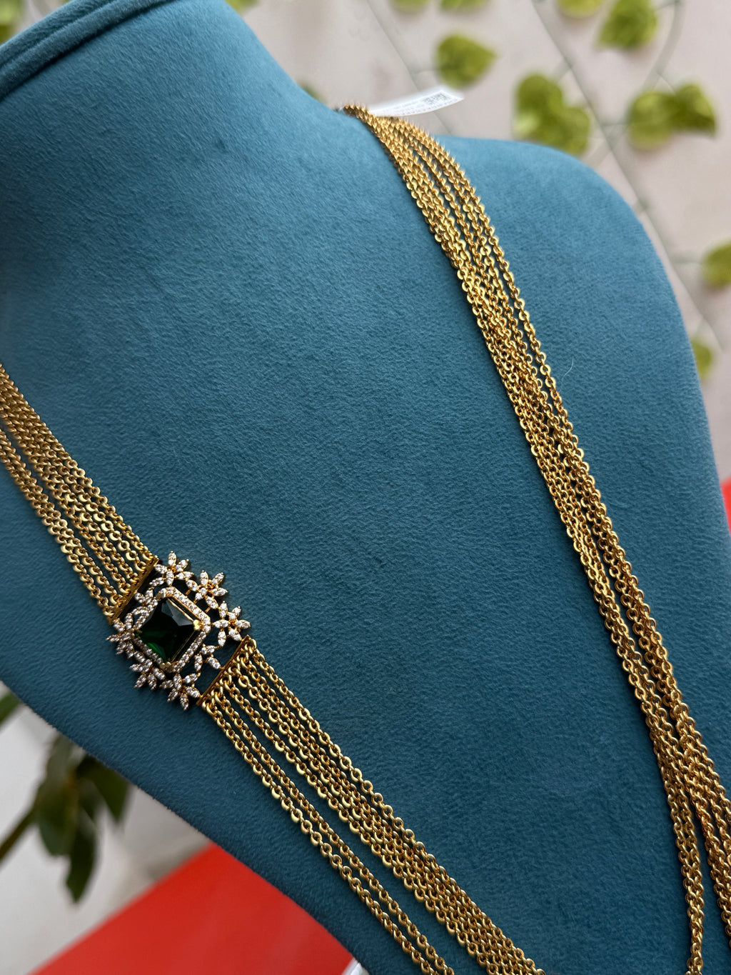 Ch5095 28 inches 6 layers multi pendant  long chandraharam