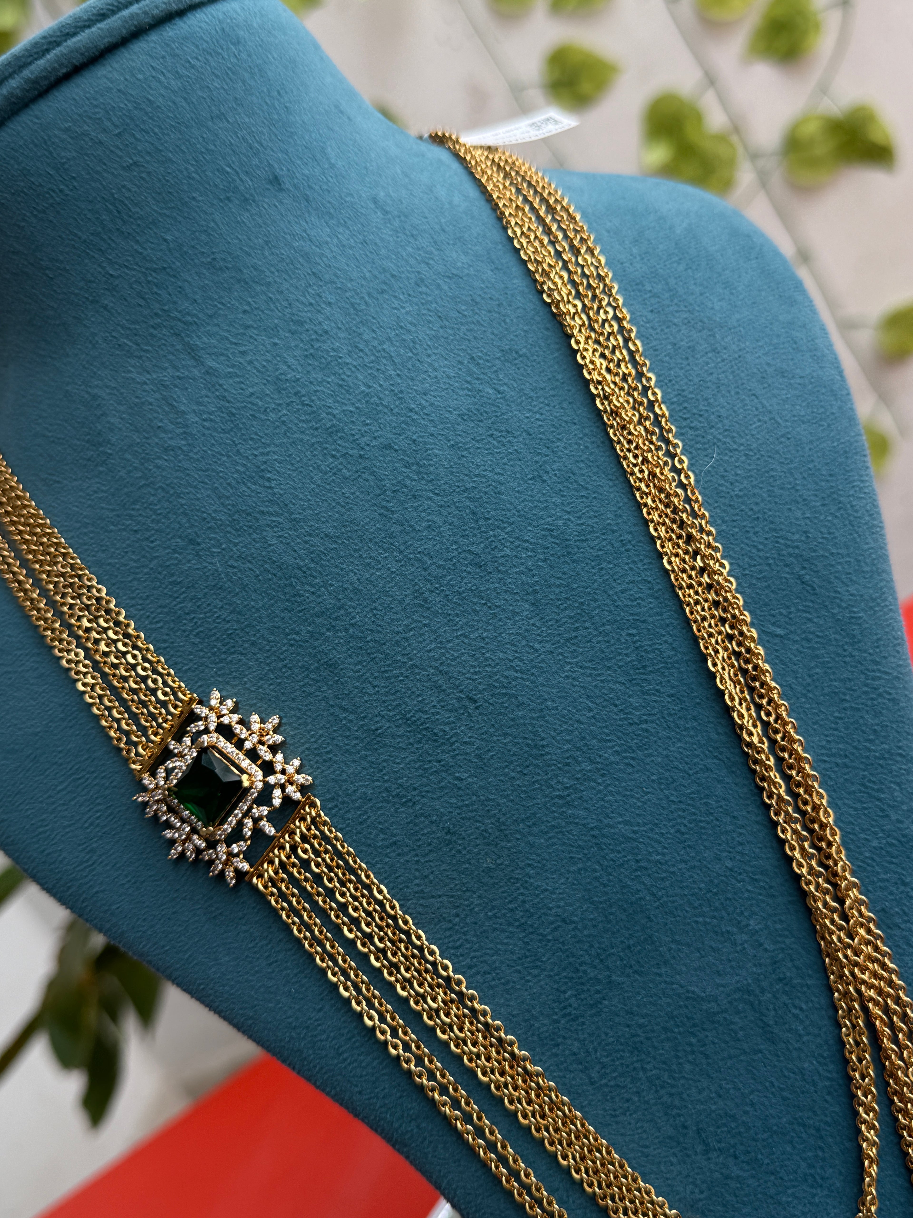 Ch5095 28 inches 6 layers multi pendant  long chandraharam