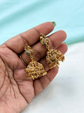 Peacock design gold balls butta earrings Er931