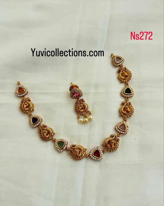 Ns272 multi peacock neckset suits for adults and kids