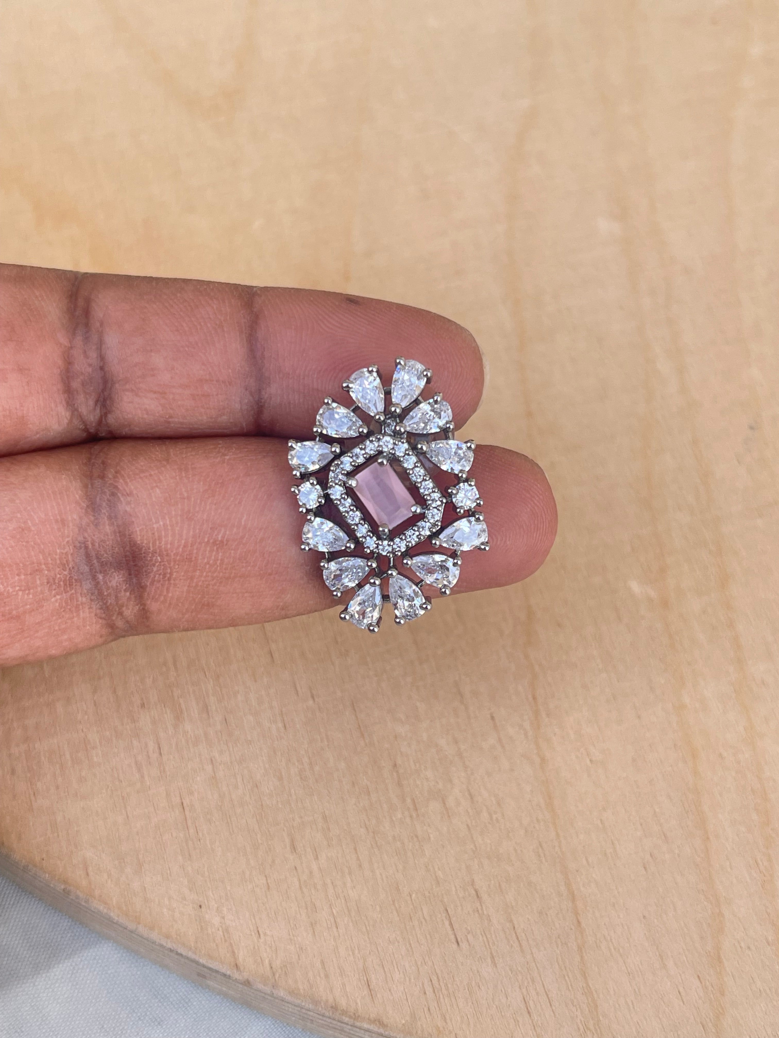 Victorian pastel pink studs