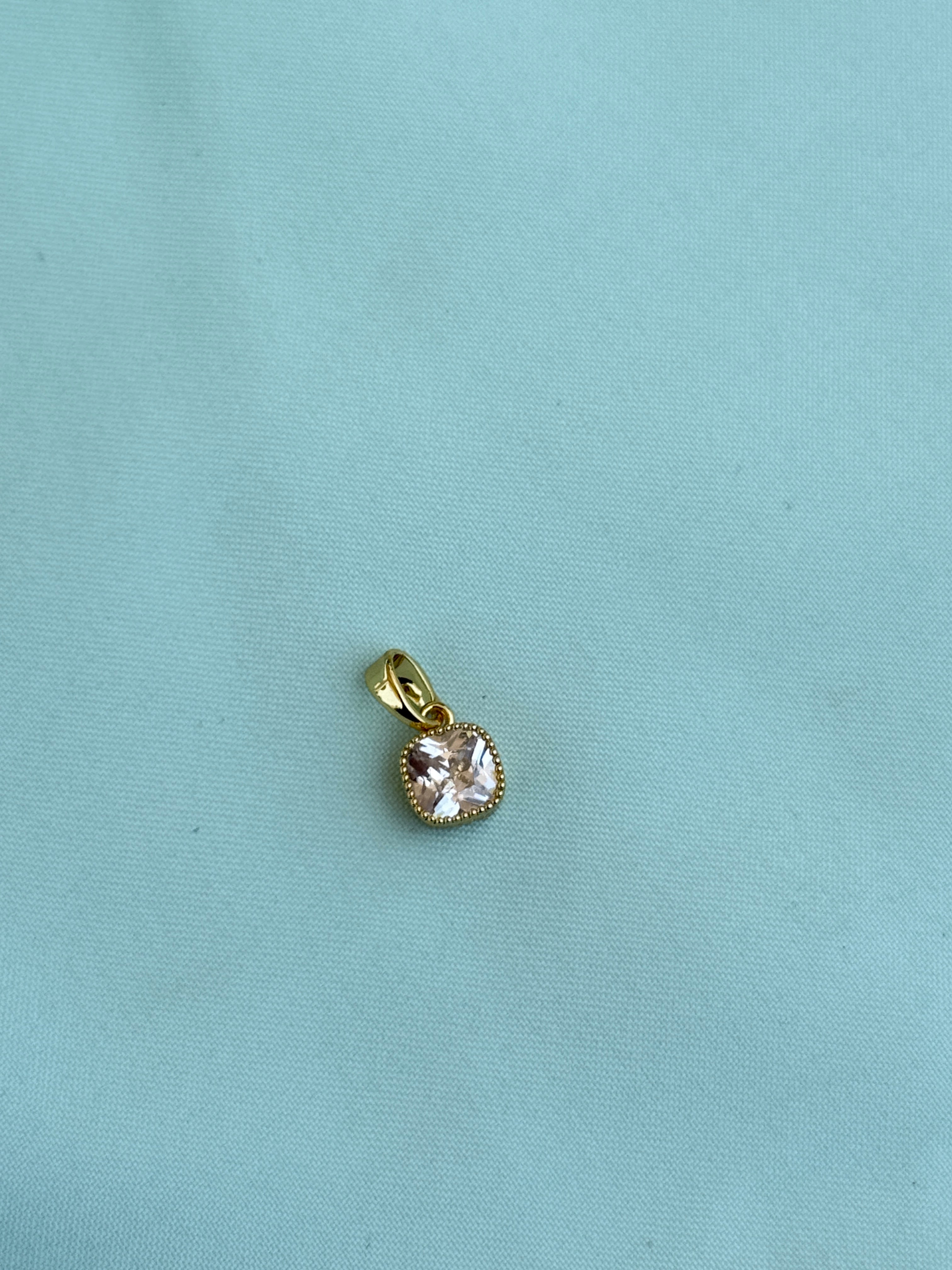 Al026 anti tarnish square stone charm (pendent)