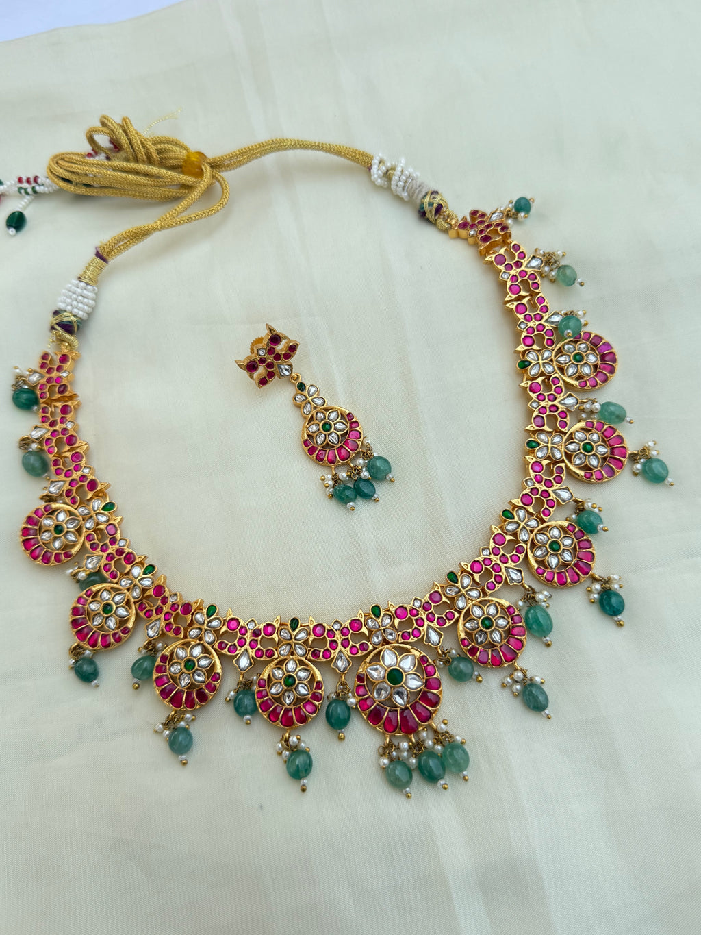 Jk003 jadau kundan Neckset with Earrings