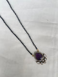 Single line blackbeads with purple pendant bb1716