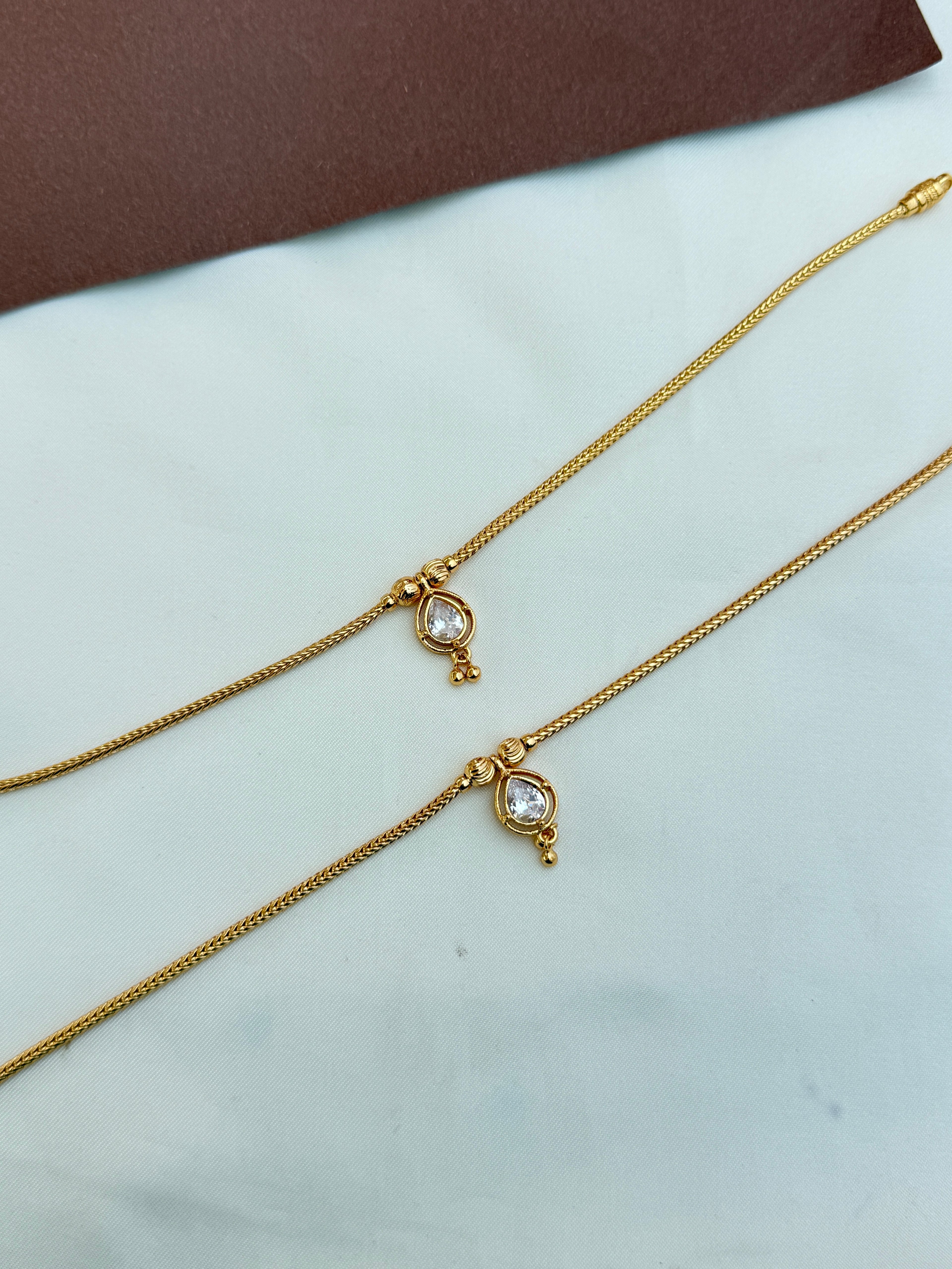 Ak121 panchaloham  polished anklets