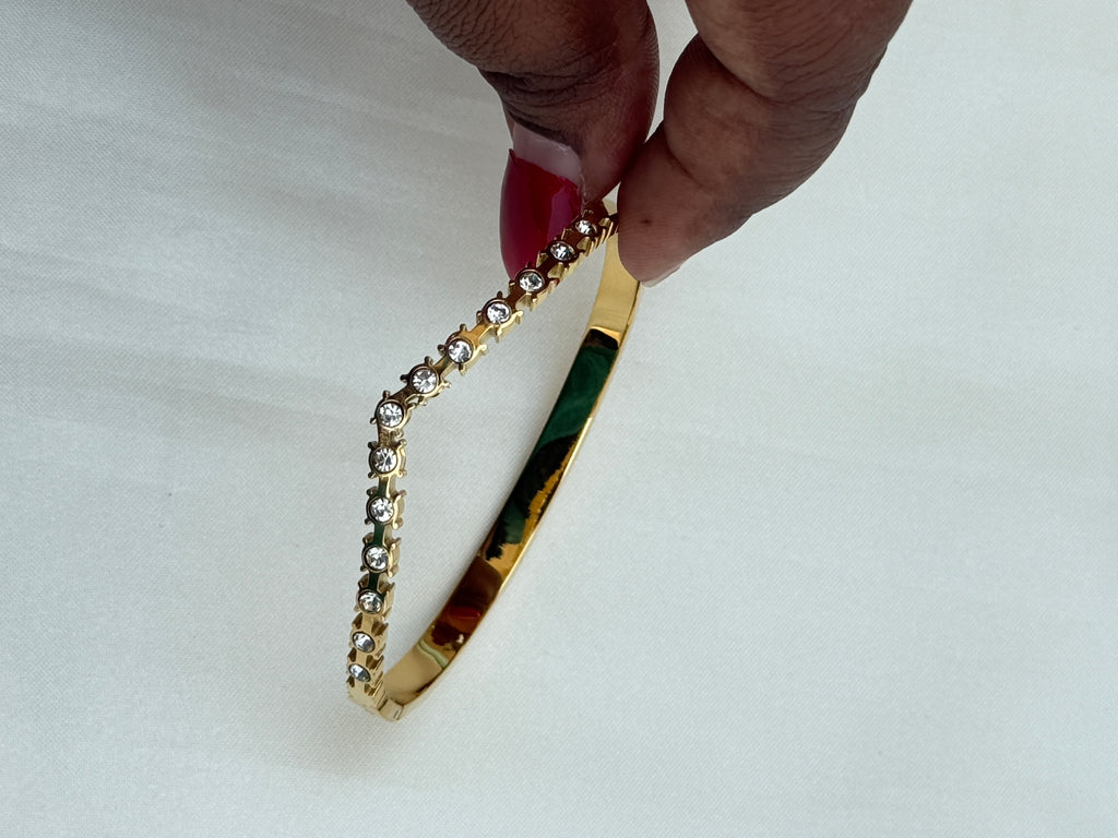 Ab549 anti tarnish stones openable kada bracelet