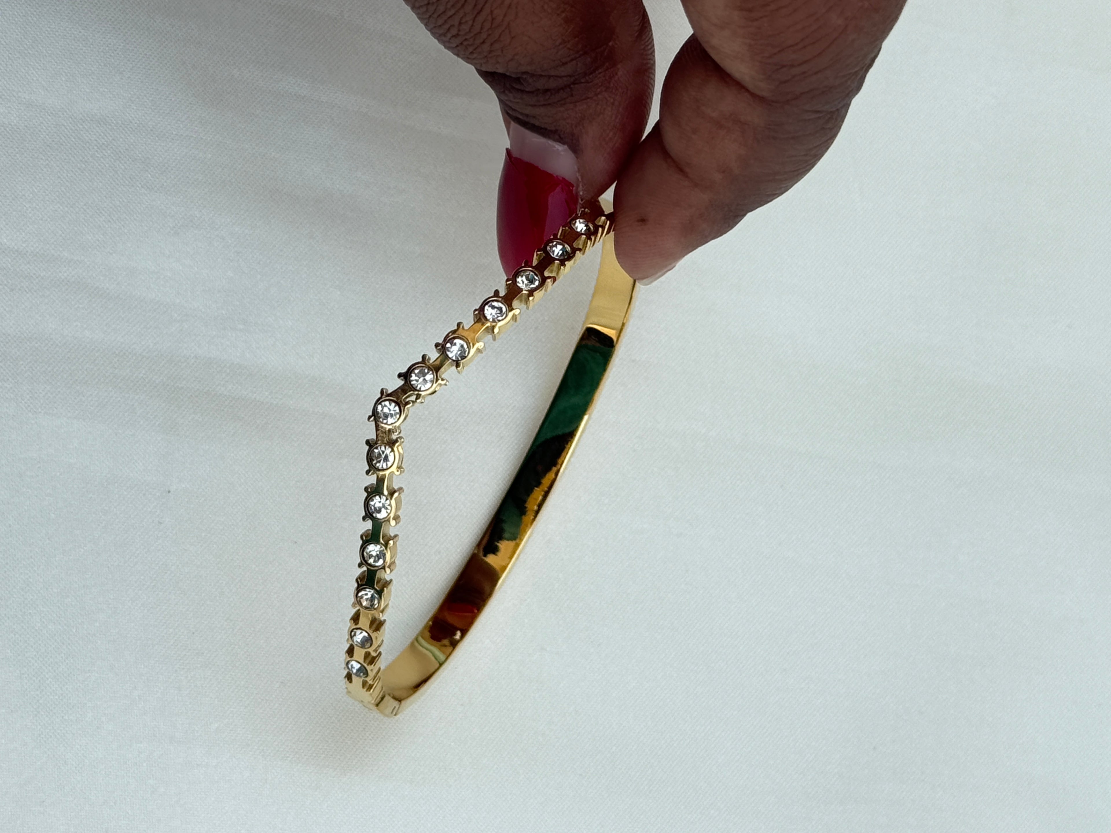 Ab549 anti tarnish stones openable kada bracelet