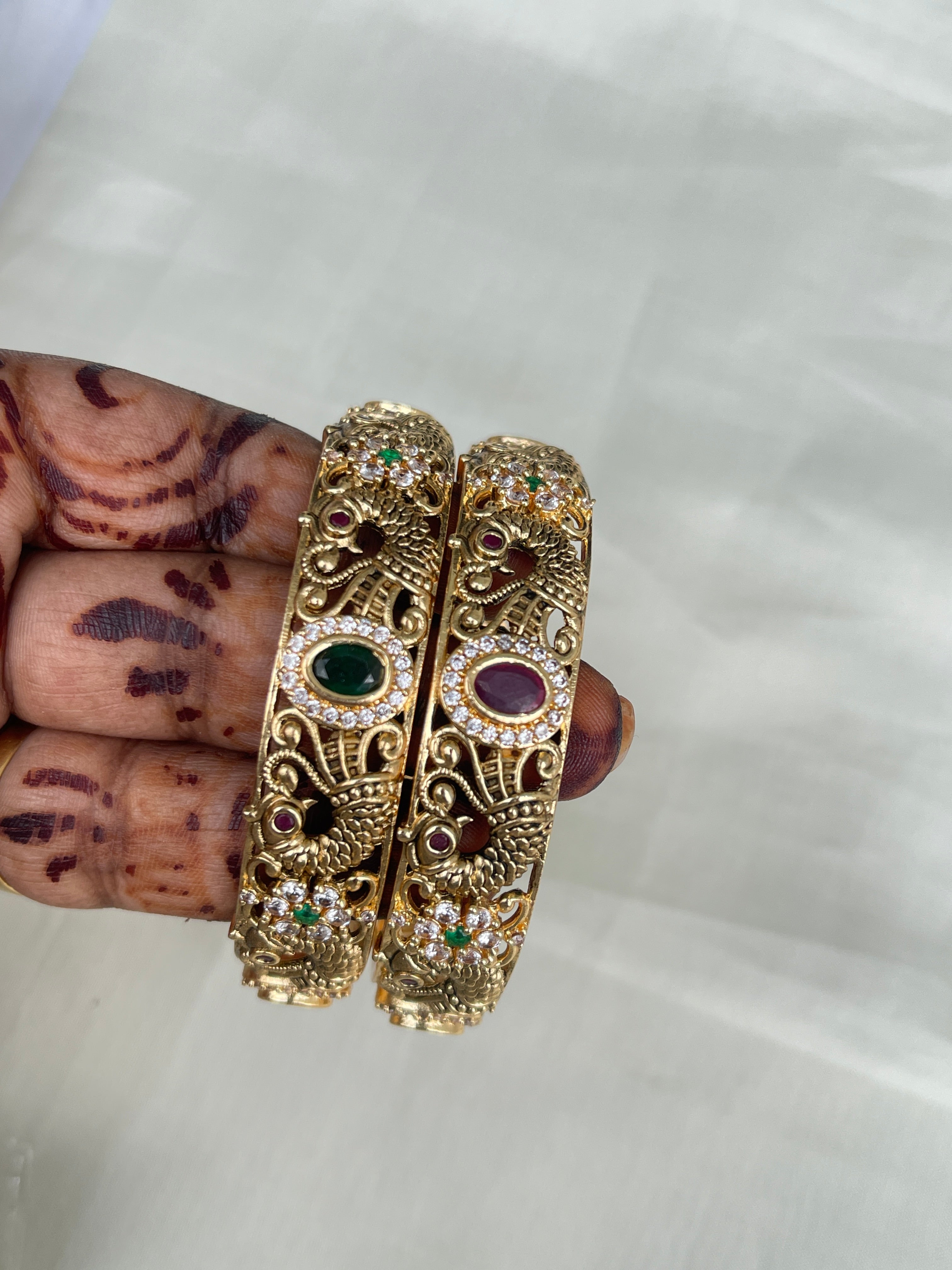 Peacock multi broad bangles sb521