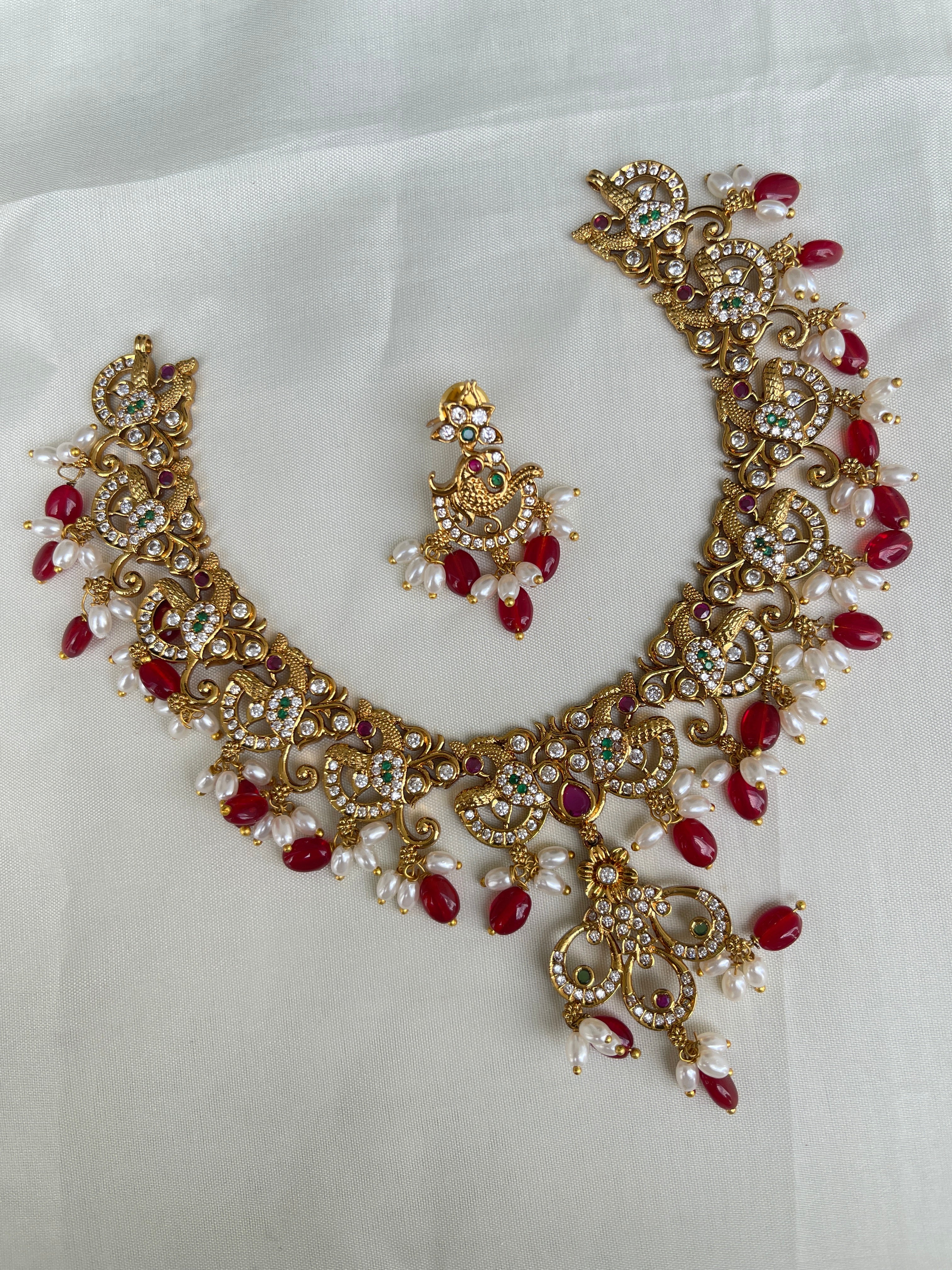 Peacock neckset with Earrings ns338