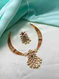 Ns968 peacock multi kante neckset with earrings