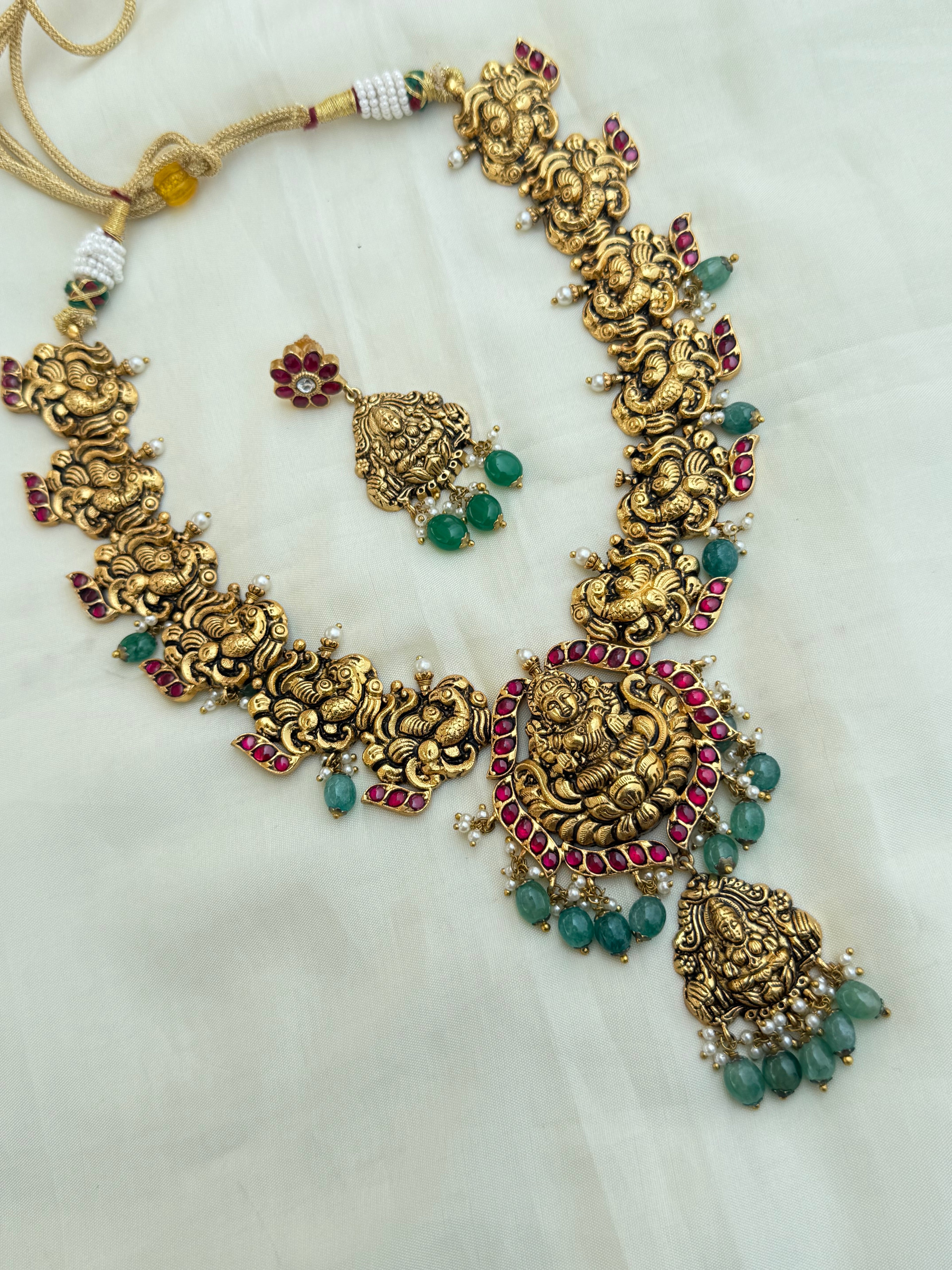 Jk003 nakshi jadau kundan neckset with earrings