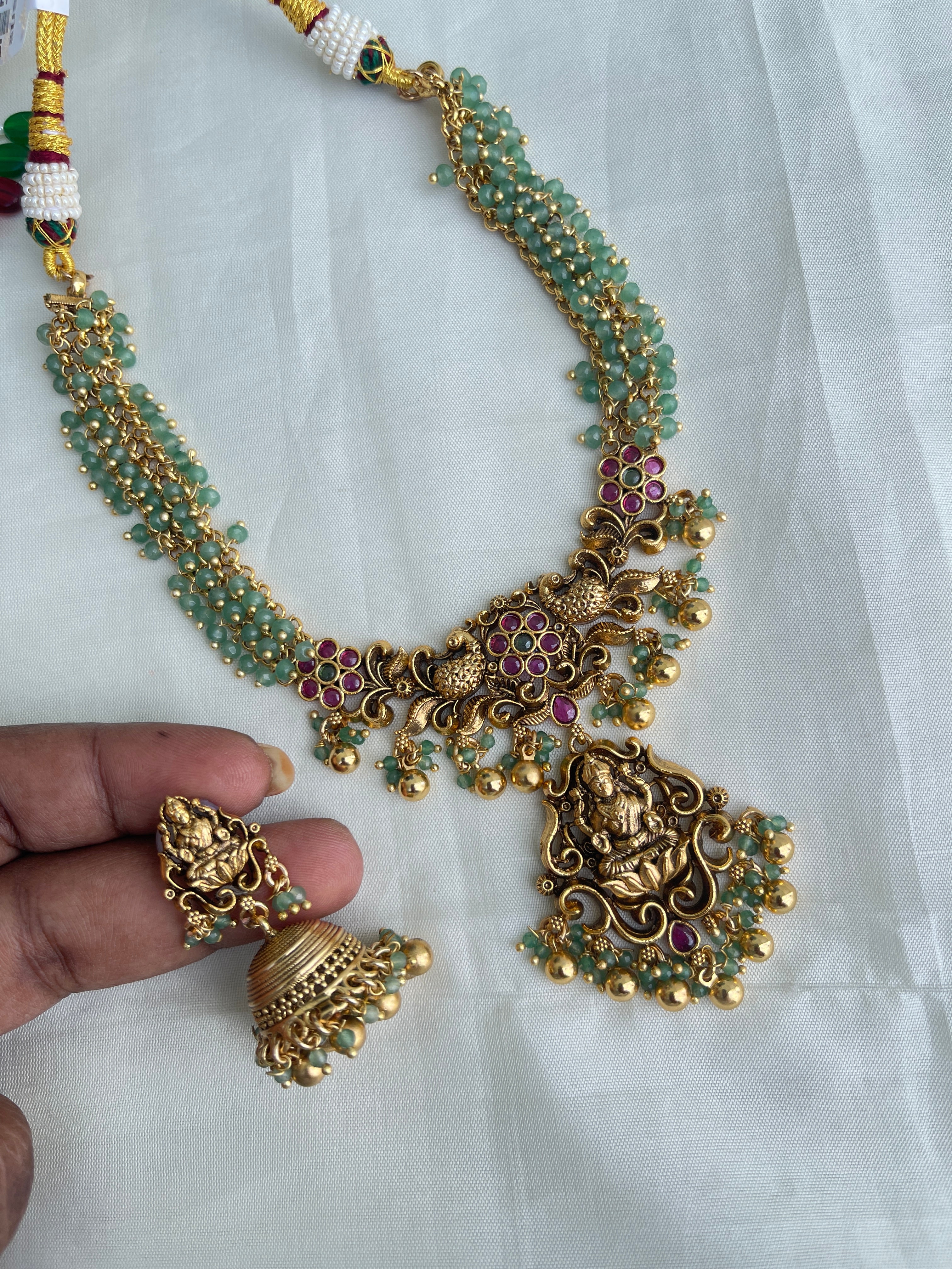 Ns1529 pastel beads Lakshmi Devi neckset