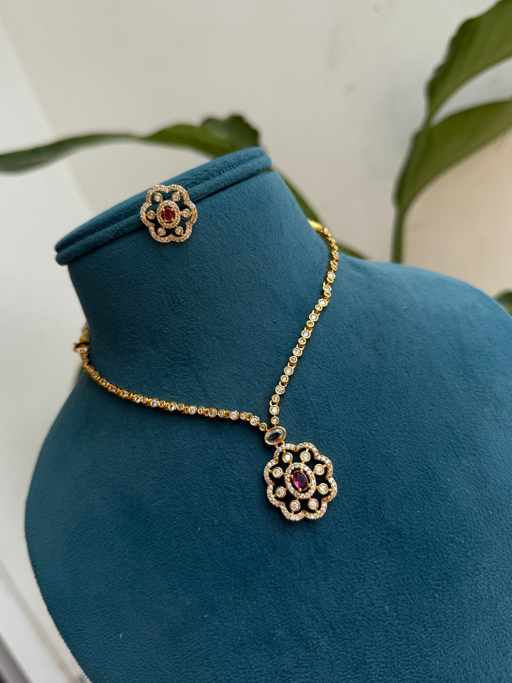 Ns462 simple cz neckset suits for kids and adults