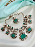 Premium antique Kundan and Green stone Emerald Neckset Ns205