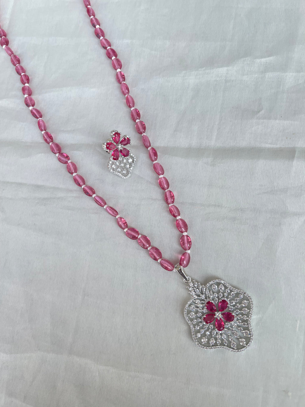 Bb0032 Beads with diamond finish pendent