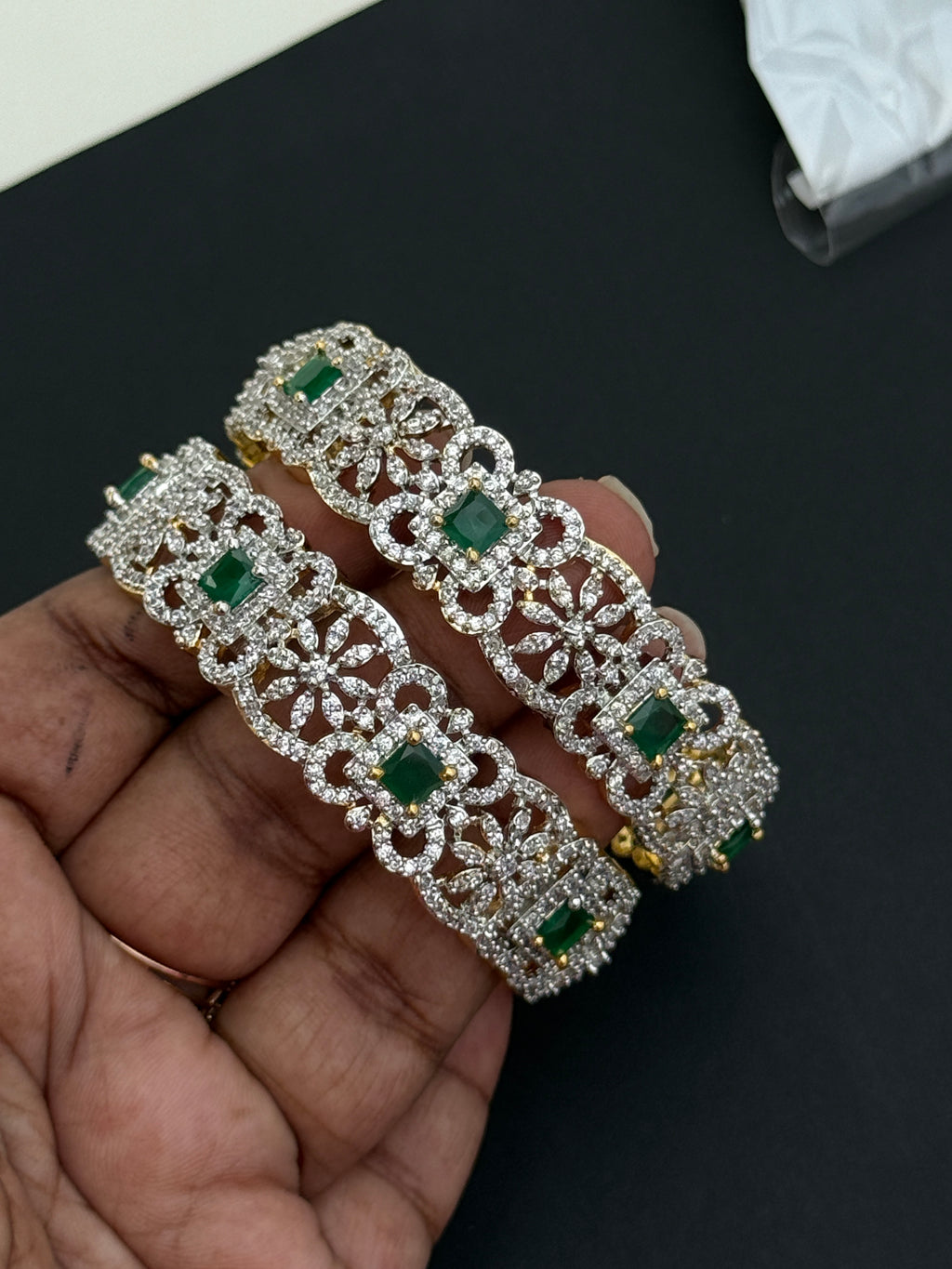 Sb157 flower diamond finishing bangles