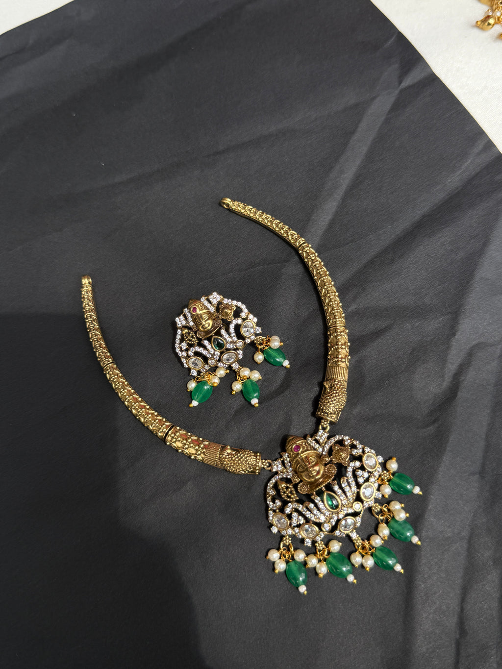NS427 Lord Venkateshwara Kante Neckset with earrings