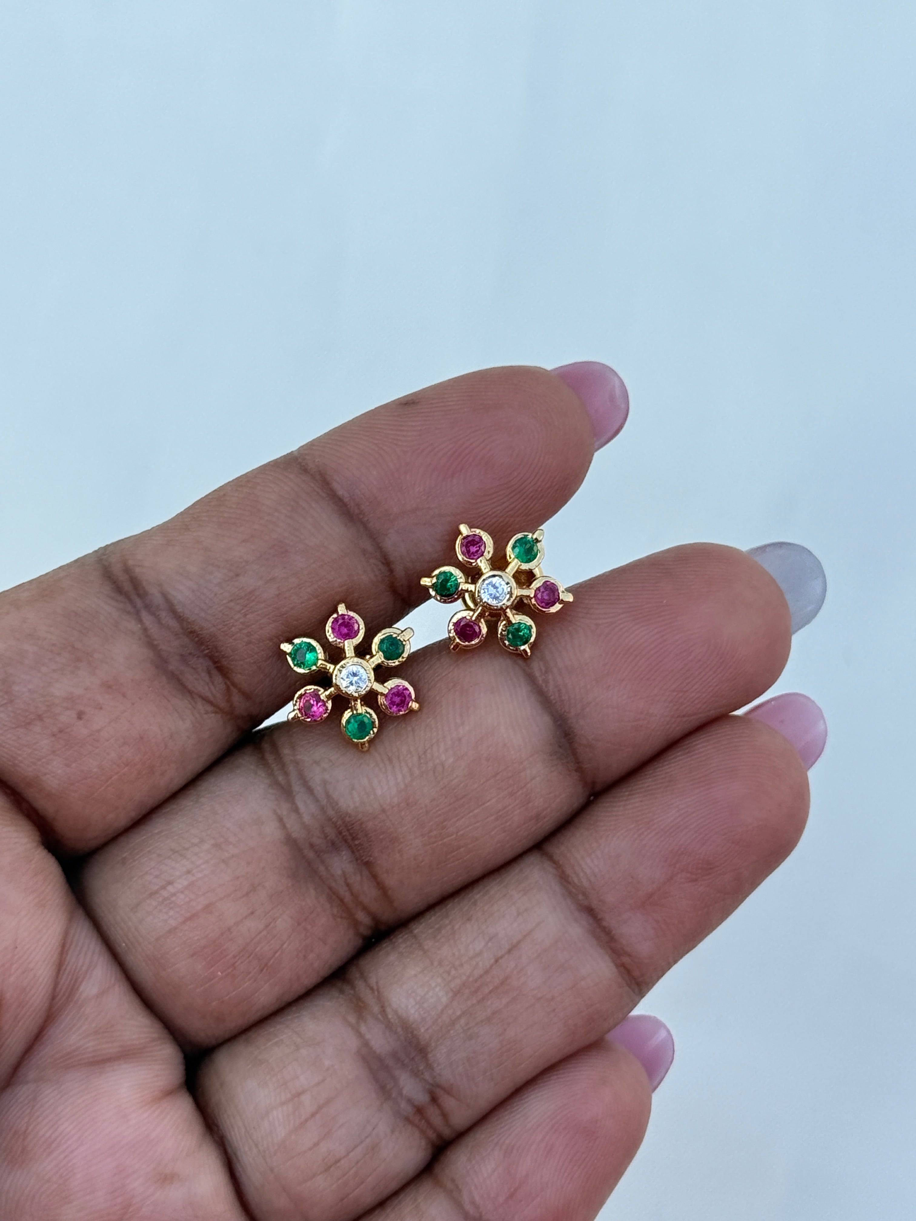 Ph170 panchaloham 7 stone back screw studs suits for kids andd adults