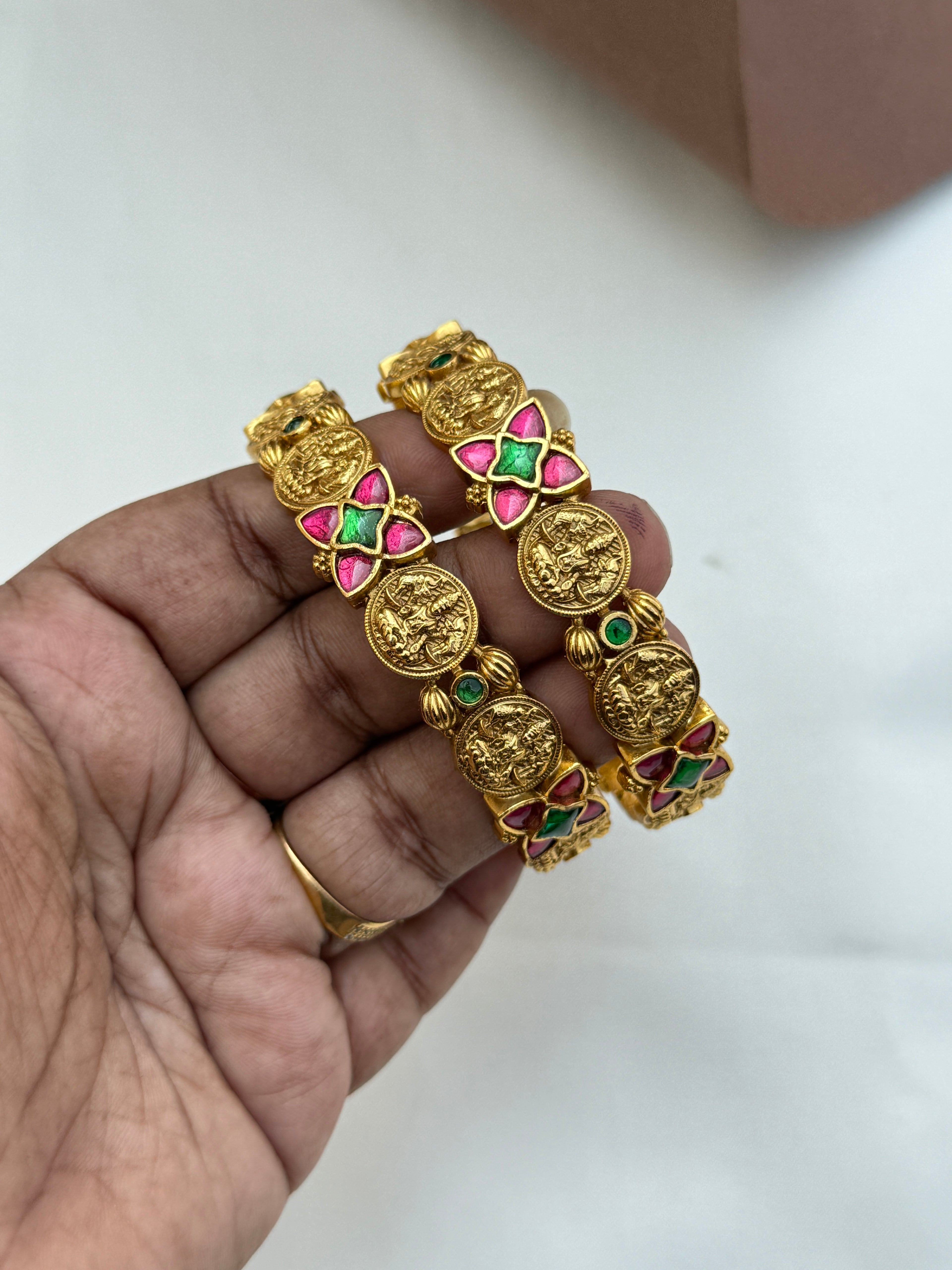 Sb614 jadau kundan lakshmi devi bangles