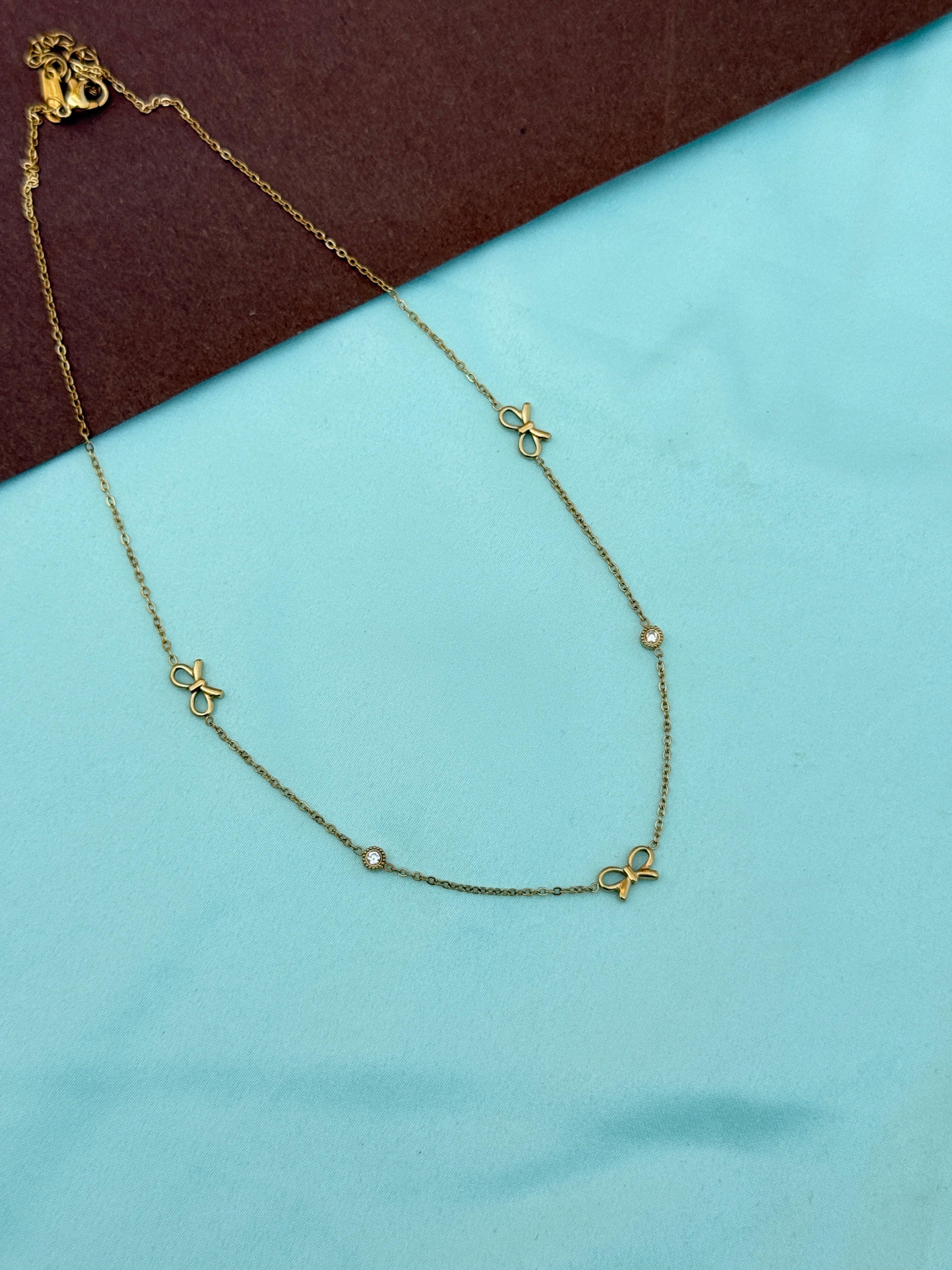 Dc094 anti tarnish infinity and stones 18inches daily wear adjustable chain