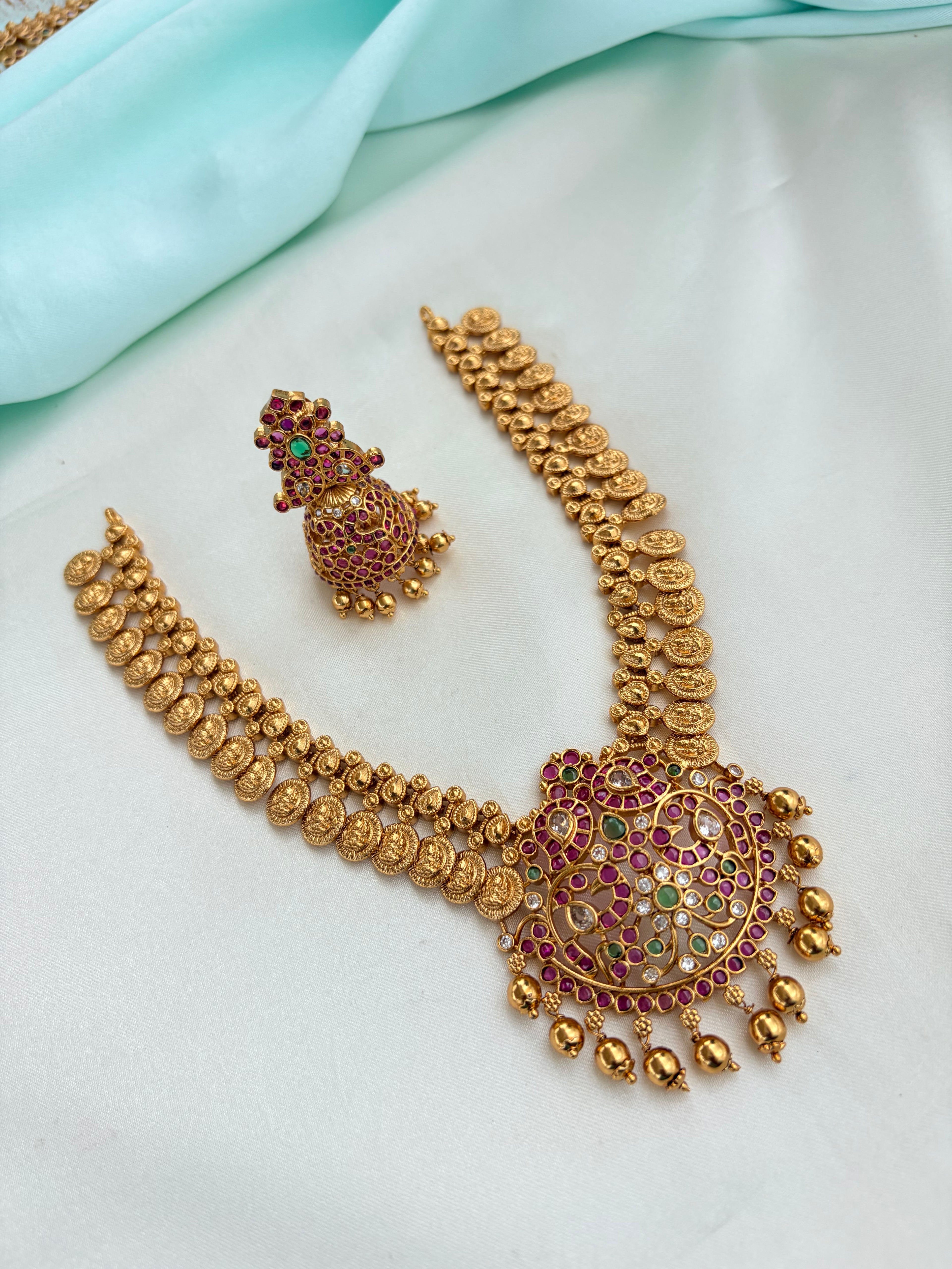 Nakshi Laksmi devi kasu Neckset with Earrings Ns919